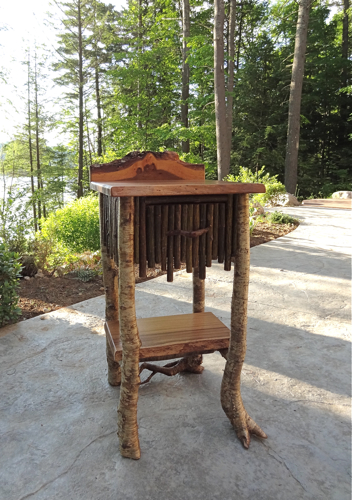 rustic furniture, end tables, Adirondack rustic